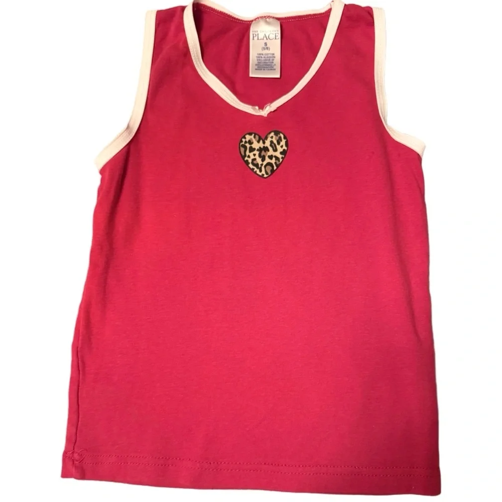The Children's Place 2 Tank Tops/Undershirts Red & Leopard Print size S